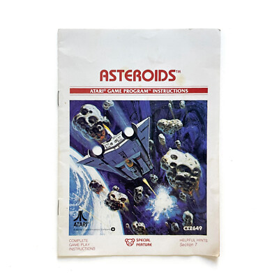 1979 Asteroids Atari 2600 Game Manual   Program Instructions   No Game