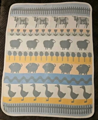 Crown Crafts Vuteks Vukovar Reversible Yugoslavian VTG Cotton Baby Blanket 