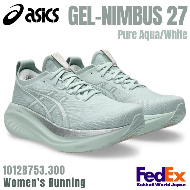 ウォーキング・ランニングウェア ASICS GEL-NIMBUS 27 Pure Aqua/White 24.5 GEL-NIMBUS 27 | Men | Pure Aqua/White | Men's Running Shoes