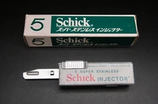 SCHICK VTG INJECTOR 5 BLADE DISPENSER JPN MARKET Made In Canada UNUSED COND. #13