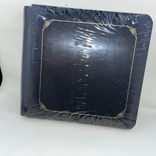 New Creative Memories 8"x 7.5" Album Black with Gold Trim/Design  White Pages