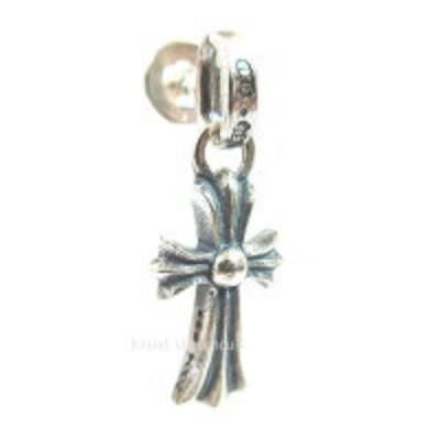 CHROME HEARTS Earrings Stud Zero Pyramid Square Silver Diamond
