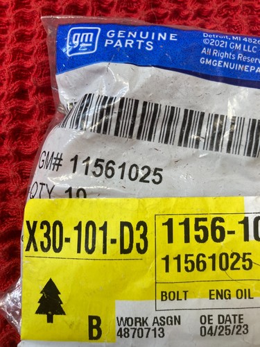 OEM GM 2000-2022 GM Rear Bumper Side Bracket Bolt Left, Right 11561025 lot of 10 - Picture 2 of 3