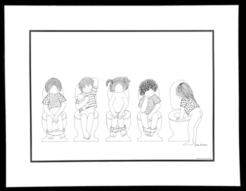Julie Corsover Children's Prints "Toilets" - Vintage 1973 Unframed: New - Picture 1 of 10