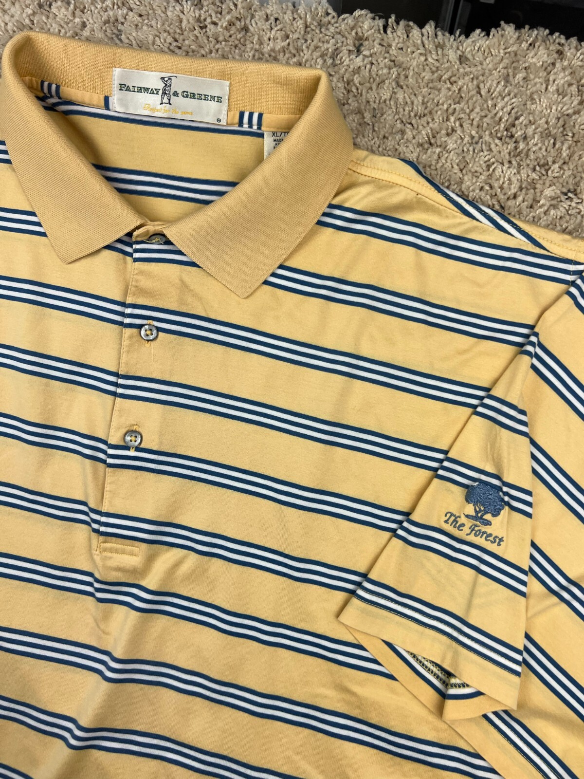 Fairway & Greene Golf Polo Shirt Mens Size XL Yellow … Gem