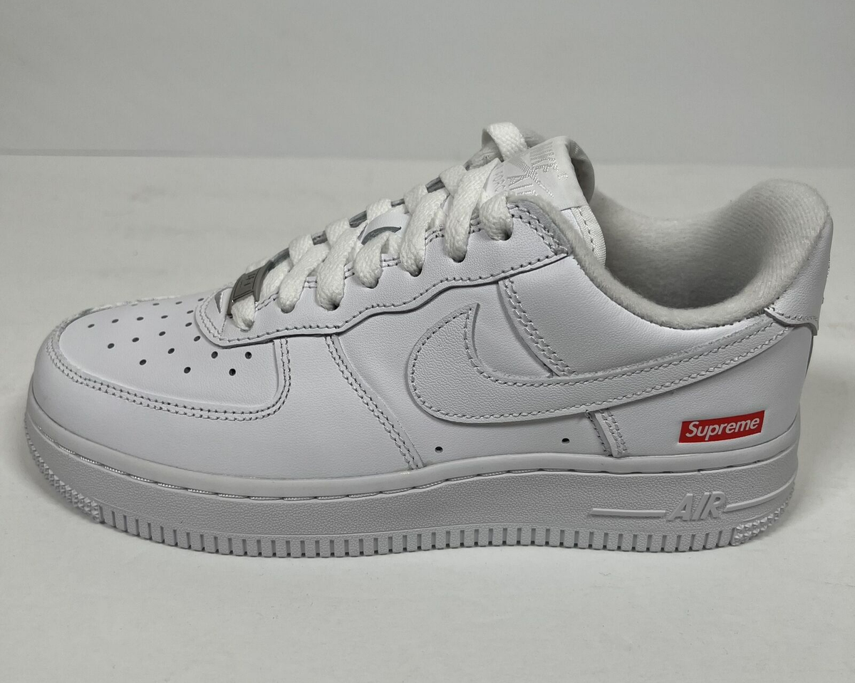 Size 6 - Nike Air Force 1 x Supreme Low Box Logo - White for sale