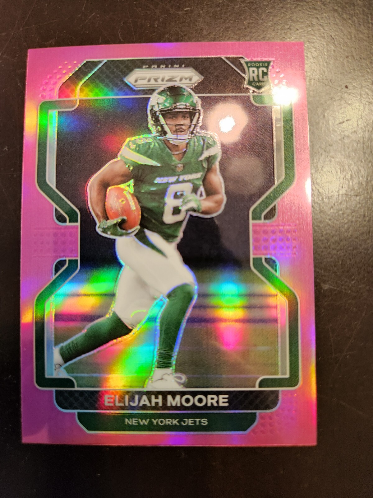2021 Panini Prizm #346 Elijah Moore Rookie RC Pink Prizm Parallel -New York Jets