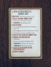 Scythe Automa Reference Card (Attack Move VS. Combat Unit) Replacement Piece