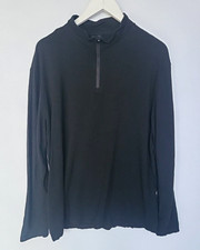 Mens Jumper XL Black Pullover Long Sleeves Stretch Slimming Comfort Cotton Blend