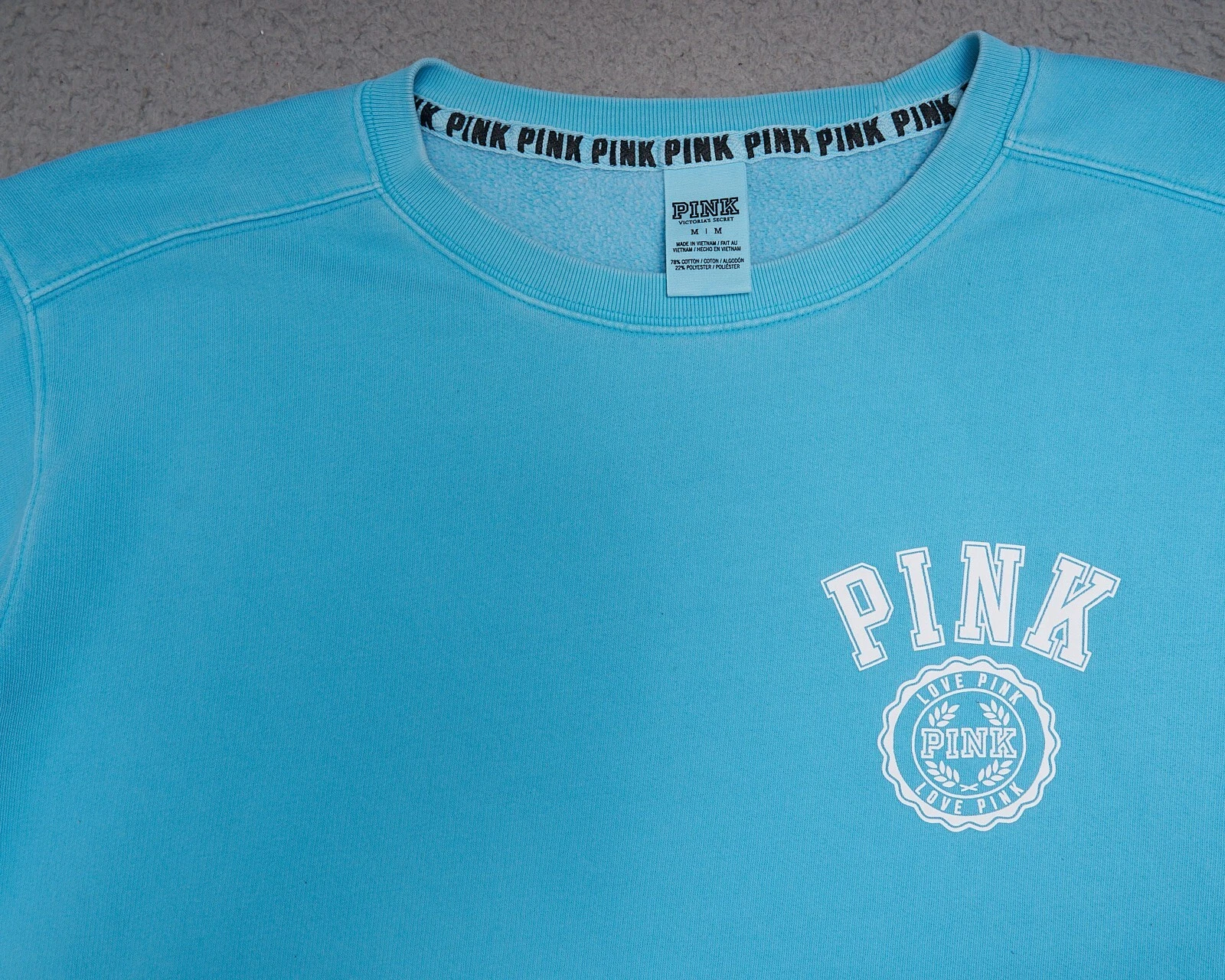 victoria-secret-vs crewneck love cotton blend sweatshirt