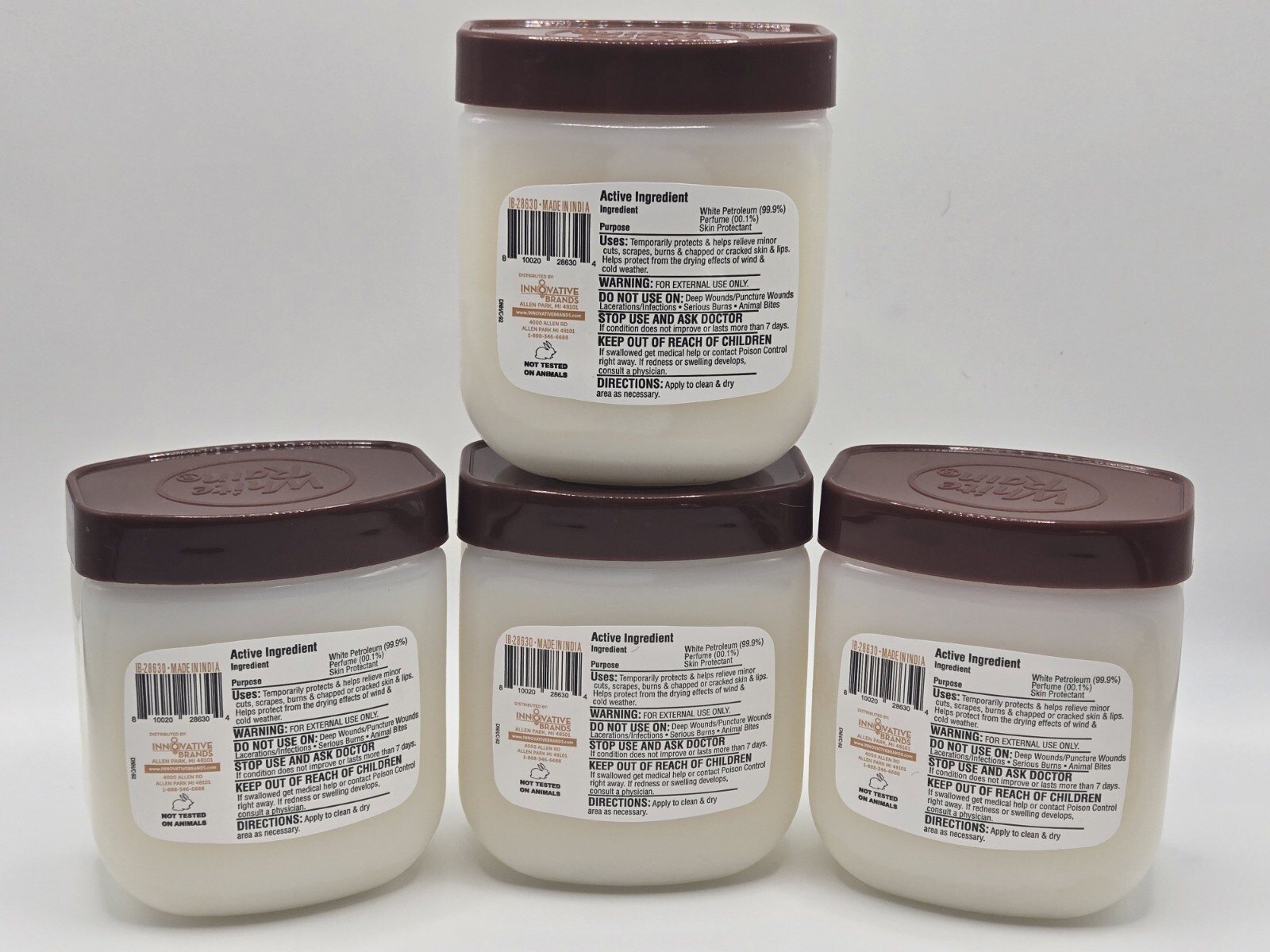 White Rain Cocoa Butter Patroleum Jelly 6 oz. (4 Pack) For Soft and Smooth Skin 