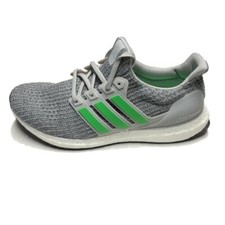Adidas Ultraboost 4.0 Grey Two Shock Lime Primeknit Running Shoes F35235 New
