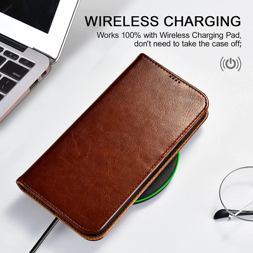 ICARER Wallet Case for iPhone 14 2022, Premium Handcrafted Leather Magnetic - Picture 12 of 30
