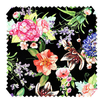 novely  OXFORD 210D - D177 Bunte Blumen Hortensien - Bedruckter Polsterstoff - O