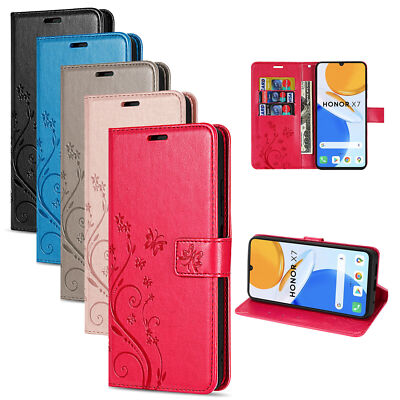 Hülle für Honor X7 Schutzhülle Handy Tasche Handyhülle Wallet Case Blumen Etui