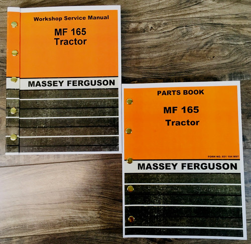 Set Massey Ferguson 165 Tractor Parts Service Repair Shop Manual Workshop Mf165