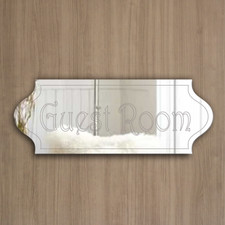 GUEST ROOM Door Sign Plaque Signage Personalise Name/Room Acrylic Mirror Gift.