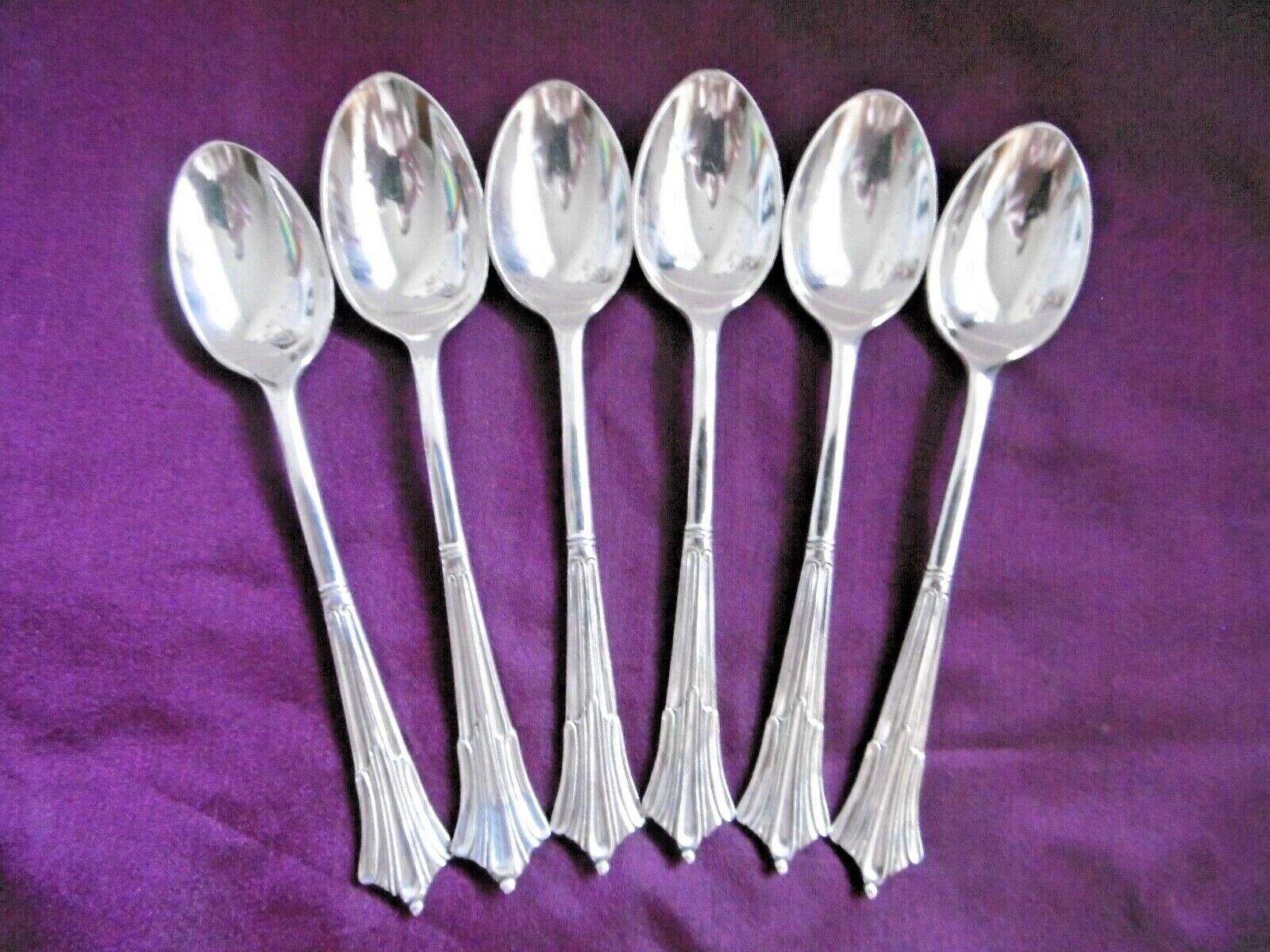 ANTIQUE SET OF 6 SILVER PLATED EPNS ALBANY PATTERN COFFEE SPOONS MAPPIN & WEBB