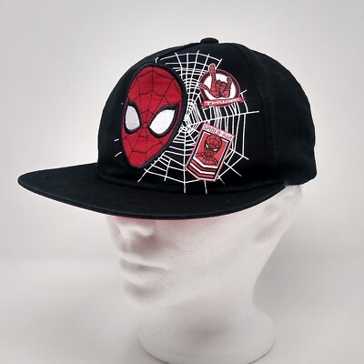 Spiderman Marvel Mask Web Black Kids Youth Adjustable Cap Hat