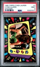1985 Topps CYNDI LAUPER Muzza Rella Inc STICKER Card  1 Mint PSA 9 Total Pop 1