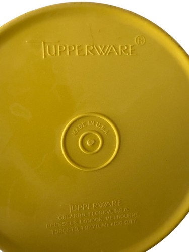 Set 5 pezzi Tupperware vintage giallo con coperchi per farina zucchero tè bro - Foto 5 di 7