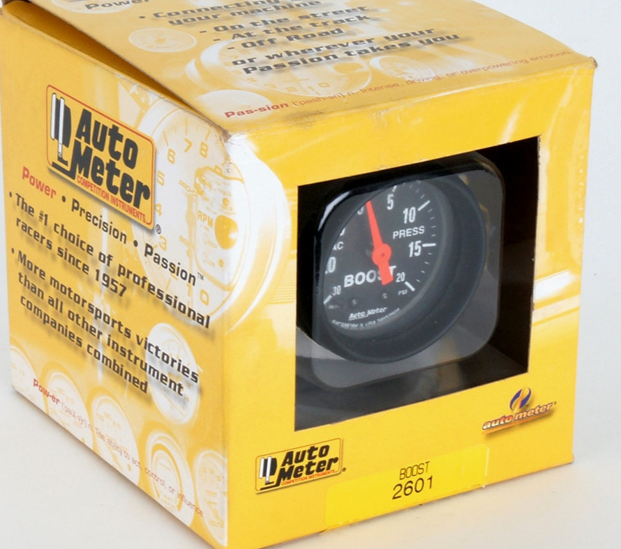 Auto Meter 2601 Z-Series Mechanical 20 Psi Boost / Vacuum Gauge 2-1/16