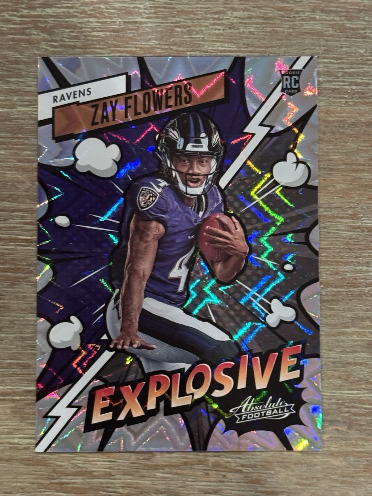 2023 Panini Absolute - Explosive Zay Flowers #42 (RC) Case Hit SSP Ravens 