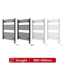 Image of Prefilled Thermostatic Electric Heated Towel Rail Rads Radiator Straight Curved