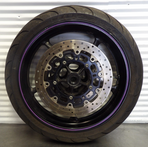 2016 R6 Rim 06-07 Yamaha R6 YZFR6V R6R front wheel rim w nice tire & brake rotors ...
