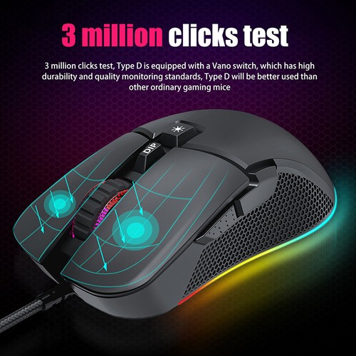 G590 Gaming Mouse USB Wired RGB Luminous E-sports Office Business Universal - Afbeelding 9 van 9