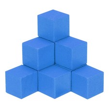 100Pcs Crafts Wooden Cube 1cm Square Blue Natural Solid Wood Crafts Blocks