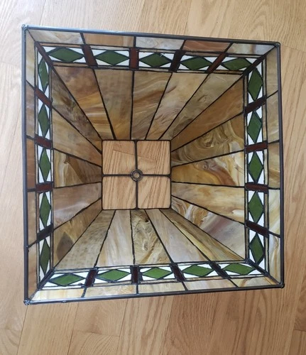 Vintage Tiffany Style Arts & Crafts Slag Stained Glass Lamp Shade