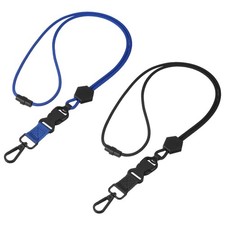 2Pcs Heavy Duty Breakaway Lanyard, Adjustable Neck Lanyard, Black, Blue