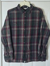 Woolrich Green Plaid Flannel Button-Up Shirt Men's Size XL Checkered Tartan
