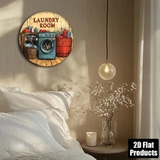 2D Flat, 1pc Vintage Laundry Room Metal Sign - Retro Laundry Decor with Washing