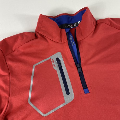 Chaqueta de golf RLX Ralph Lauren Pullover para hombre grande roja 1/4 cremallera rendimiento - Imagen 3 de 11
