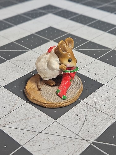 Wee Forest Folk M-142 - Chris-Mouse Stocking (White/Red) RETIRED