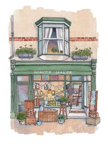 도시의 상점들 어반 컬러링북 City Shops Urban Coloring Book - Korean Edition - Picture 5 of 24