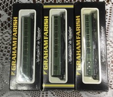 Three Graham Farish N Gauge Maunsell Carriages