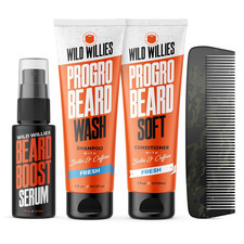 Beard Care Kit, Biotin Fortified Shampoo and Conditioner with Caffeine, Two 4-Oz