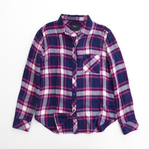 Rails Womens Button Down Shirt Blue Pink Hunter Regent Taffy White Plaid Small