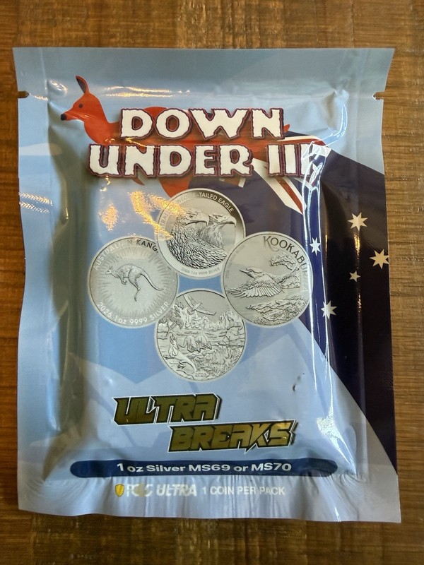 ULTRA BREAKS  DOWN UNDER II Silver Coin RIP.  1 oz SILVER WITH 1oz GOLD CHASE.