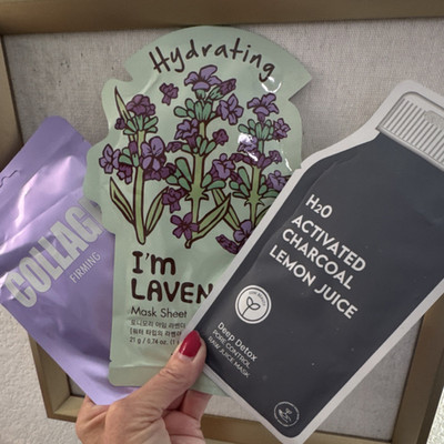 TONYMOLY, LAPCOS, ESW Beauty Mask Sheet Set Lavender, Collagen, Charcoal, Lemon