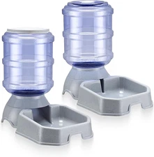 Automatic Pet Feeder & Waterer Set of 2 Pack, Self Feeding Replenish Dog Cat Bow