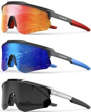 Polarized Sports Sunglasses for Men Women, UV400 One-Piece Lens