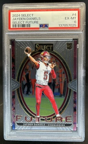 2024 Panini Select Jayden Daniels Future RC Rookie #4 Commanders PSA 6