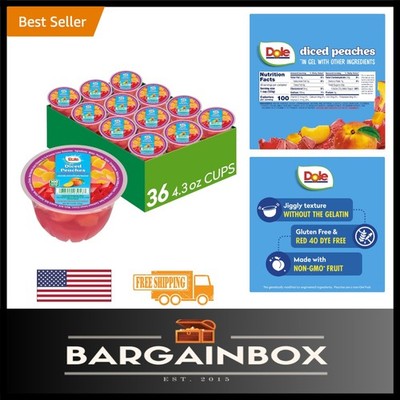 Tasty Peaches in Strawberry Flavored Gel - 36 Count Gluten Free Snack Delight