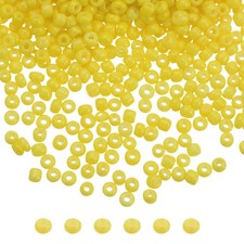 Glass Beads 2mm Hole Loose Beads for Bracelet Earring Making Yellow