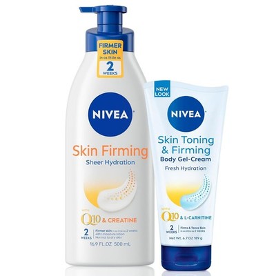 NIVEA Skin Firming Body Lotion Variety Pack with 16.9 Fl Oz Hydrating Body Lotio