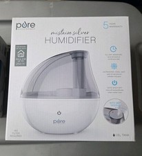 Pure Enrichment Mistaire Silver Ultrasonic Cool Mist Humidifier, 1.5L Tank NEW